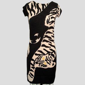 Diane Von Furstenberg Asher Tiger Wool Dress, M